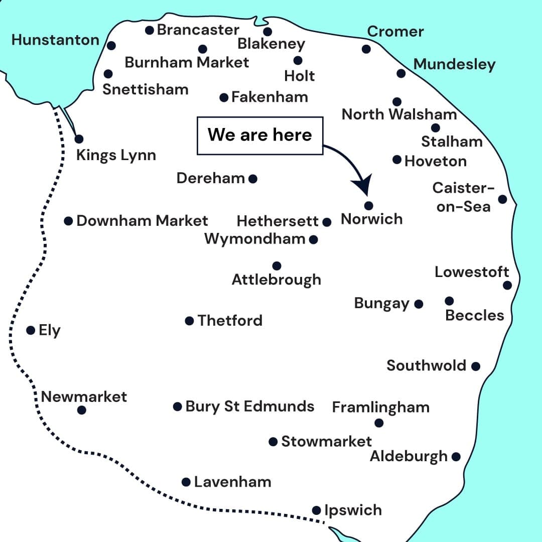 Habify Norfolk & Suffolk Service Area Map