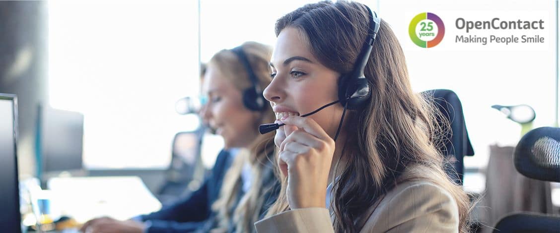 Customer service agents working at call center