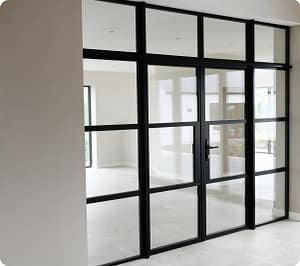 Internal aluminium steel look doors