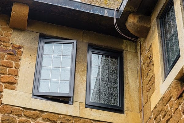 Heritage black aluminium leaded windows
