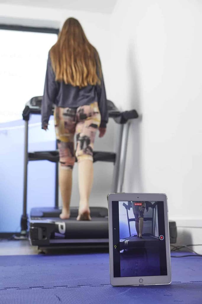 girl on treadmill walking